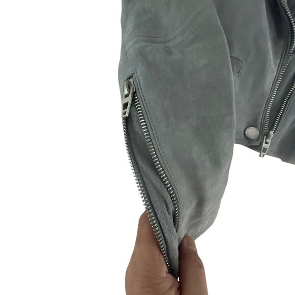 Blanknyc Women's Suede Leather Moto Jacket Size XS Grey Bikercore Rocker Outdoor - Picture 10 of 11